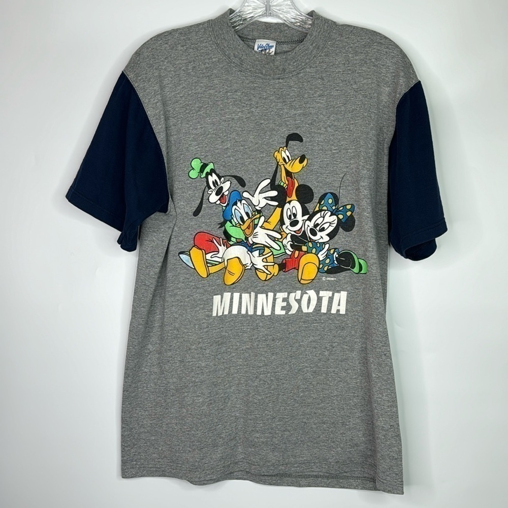 Vintage Velva Sheen Disney Minnesota Grey Tshirt Medium 90s